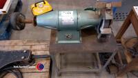 KEF bench grinder and polisher on table plus attachments - 4