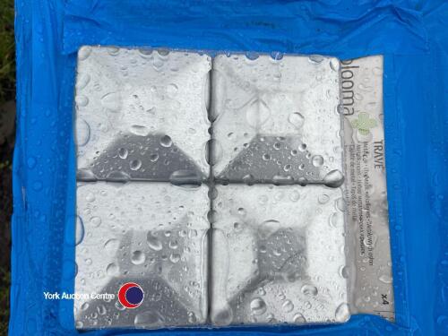 Box of new garden post metal tops