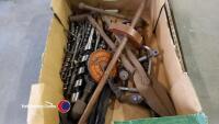 Box of woodworking tools including quantity of drill bis - 3