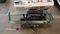 Clarke bench grinder, tile cutter and mitre saw