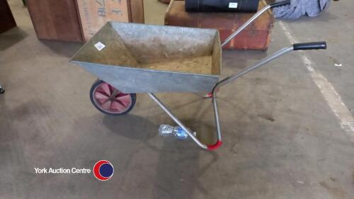 Galvanised wheelbarrow