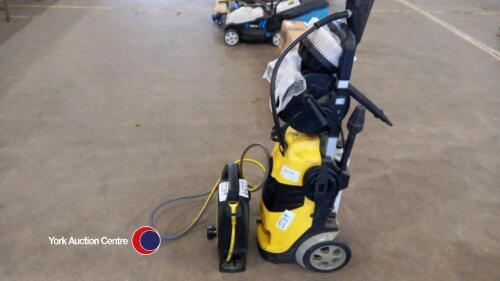 Parkside PHD 150 B2 pressure washer with instructions, gwo, and Karcher 5M Compact hose reel