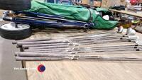 A set of unused Howson Apollo ladies clubs. Would also suit young adult. 3-7 irons, sand wedge, 1,3,5 woods. Unused royal blue golf trolley & green Maxfli golf bag. Vintage putter also included - 4