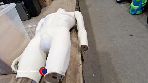 Male mannequin torso, one hand missing