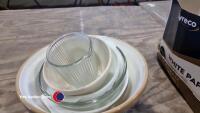 Large cream mixing bowl, various Pyrex dishes and bowls - 2