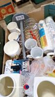 Kitchen box including Tupperware, mugs, utensil holders, cheese mill, storage jars, collectable tins etc - 3