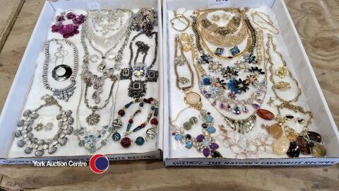 2 x large trays of fashion jewellery