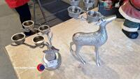 2 x M&S decorative stag candle holders - 2