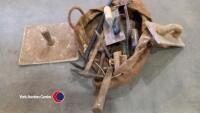 Builders bag and contents including floats, trowels and crowbar - 2