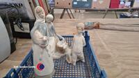 Lladro figurines, Girl with Lamb, Girl with Washing, Boy with toy horse (unglazed) - 2