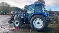 New Holland T5050 tractor c/w Trima 3.0P power down self levelling loader, hydraulic locking pins, 6ft bucket, gripe and grab, pallet forks and back plate, 5460 genuine hours, No VAT, tyres 50%, owner semi-retired last 8 years so only doing 320 hrs/yr. NK - 5