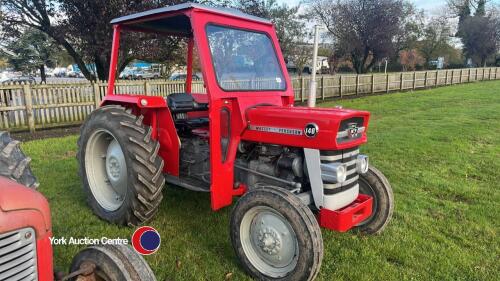 Massey Ferguson 148 tractor, excellent condition. Part cab. All lights/hydraulics work as should, restored and showing 11 hours