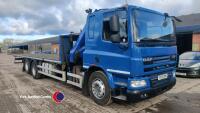 2013 DAF CF75 6-wheeler hiab/crane, YX13 ZVW, rigid with rear lift axle, 00’S 738027 kilometers, sleeper cab, crane/hiab mounted behind cab, PM15523 (2016), MOT 31.08.25, Hiab/crane test to September 2025, - 1 former keeper - HPi Clear - V5 in office