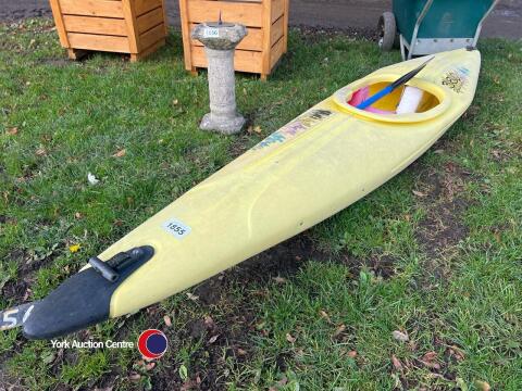 12ft long canoe and paddle