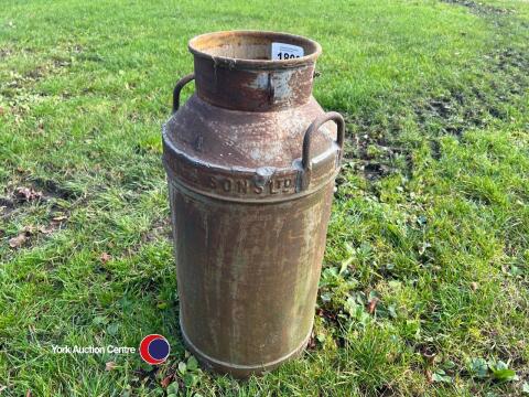 Metal milk church, garden planter/feature