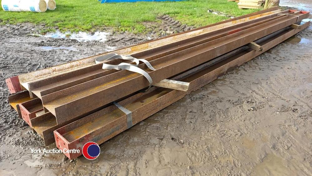8 x 6.69m long RSJ steel beams, 13.5cm x 20.5cm | York Machinery Sale ...