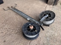 2 x electric fence reels and post - 2