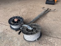 2 x electric fence reels and post - 3