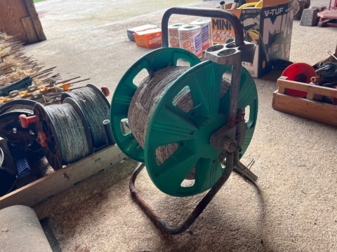 Large reel of electric fence wire