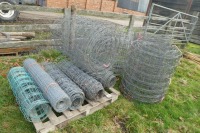 Various part rolls of fencing wire