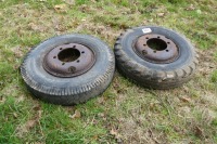 2 x trailer wheels and tyres 25/6 - 2