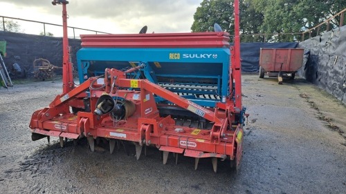 Sulky Tramline Compact drill and 2007 Maschio 3000 3m power harrow combination, 2008