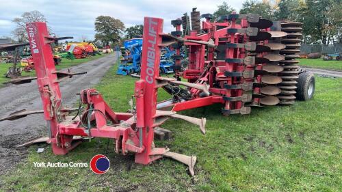 Opico 4m disc cultivator c/w rear packer, Opico ripper folding legs, Opico seeder trailed unit, control box in office