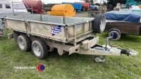 Refurbished Ifor Williams tipper trailer with Graham Edwards parts, c/w tipper controls and aluminium ramps, fully working - Control box & ramps in office