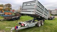 Brian James tipping trailer, 2024. everything works as should, like new - Key in office - 2