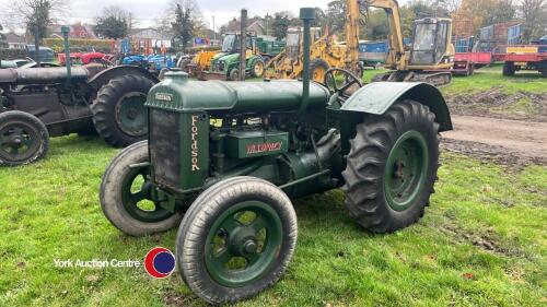 1941 Fordson Standard N wide winged tractor, EDF 622, c/w belt pulley and buff log book. Starts, runs and drives- V5 in office (booklet style V5)