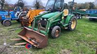 John Deere 4300 compact tractor with 430 loader, forks and bucket - Key in office - 2