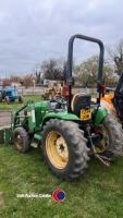 John Deere 4300 compact tractor with 430 loader, forks and bucket - Key in office - 5