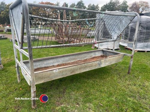 Cattle trough with hayrack