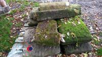 Sandstone coping stones and ridges