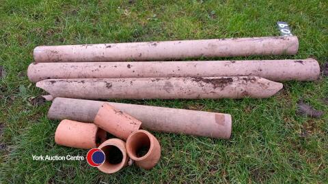 Bundle 5in clay drainage pipes and fittings