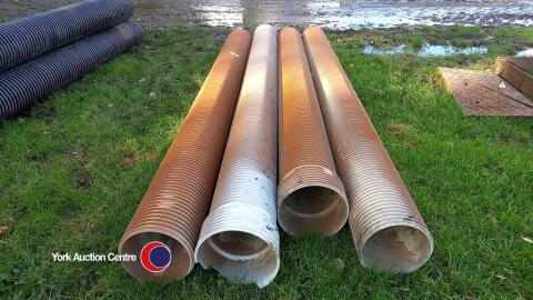 4 x 6m corrugated black drain pipes, 9in wide