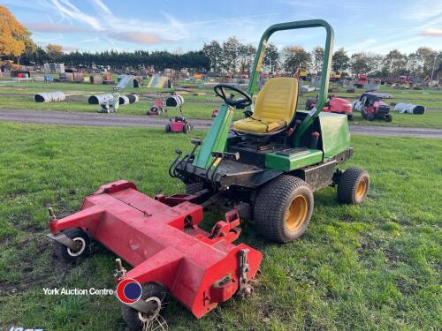 John Deere F1145 ride on mower with Trimax flail, new flails 10 hours ago, full v5, great mower for long or short grass, only for sale due to upgrade, paperwork & key in office- V5 in office