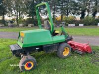 John Deere F1145 ride on mower with Trimax flail, new flails 10 hours ago, full v5, great mower for long or short grass, only for sale due to upgrade, paperwork & key in office- V5 in office - 3