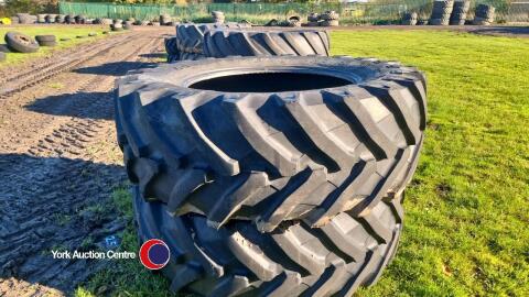 Pair 600-65R38 Trelleborg tyres 60%