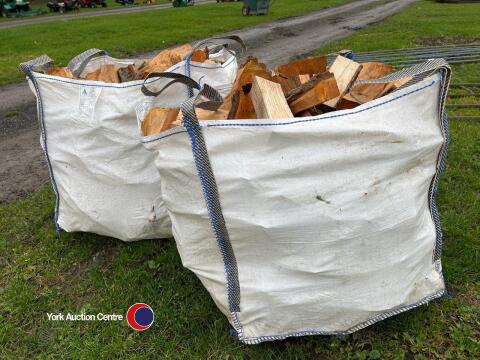 2 x dumpy bags of dry hardwood logs