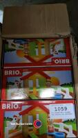 6 x boxed Brio wooden hen houses for children