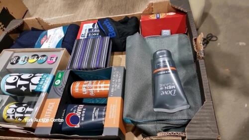 Box of all new men's toiletries and gift items