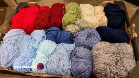 Box of knitting wool