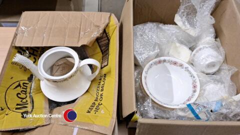 2 x boxes of Royal Albert tea and dinner service