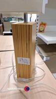 Pair of wood block table lamps - 2