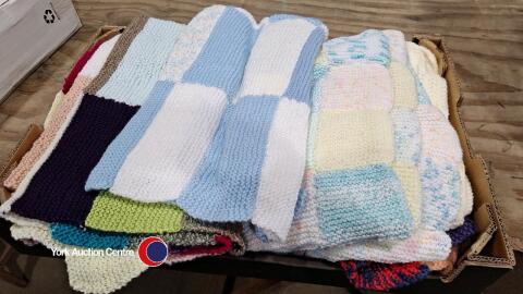 Box of 6 x hand knitted blankets