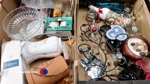 2 x boxes of ornaments including boxed Caithness glassware