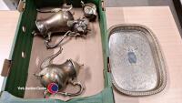 Box of silver plate tableware