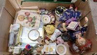 2 x boxes of ornaments including diffusers and carriage clock - 2