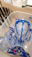 2 x boxes of tableware including decorative blue glass - 4